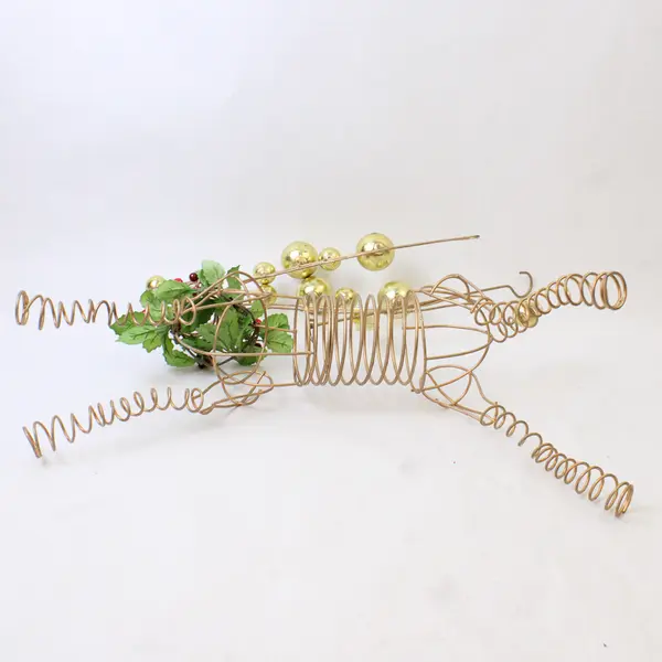 New Enesco Spring Wire Reindeer Sculpture Metal Wire Reindeer Figurine