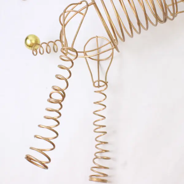 New Enesco Spring Wire Reindeer Sculpture Metal Wire Reindeer Figurine