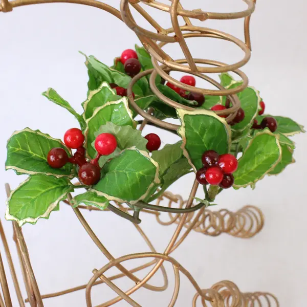 New Enesco Spring Wire Reindeer Sculpture Metal Wire Reindeer Figurine