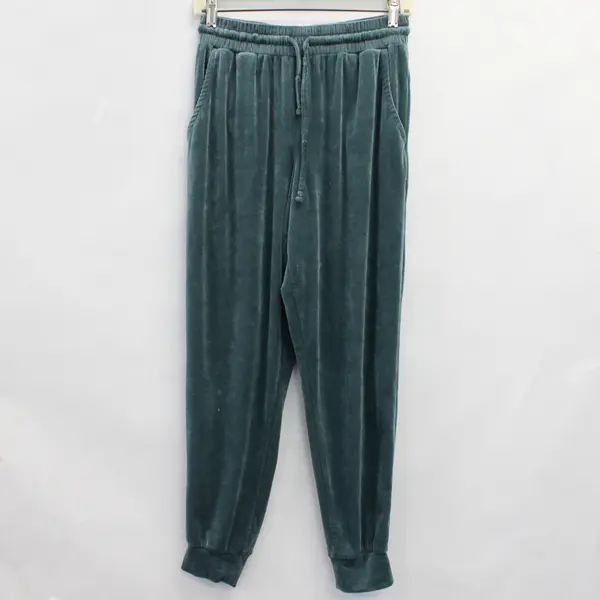 Hippie Rose Juniors M Teal Drawstring Faux Corduroy Jogger Sweatpants