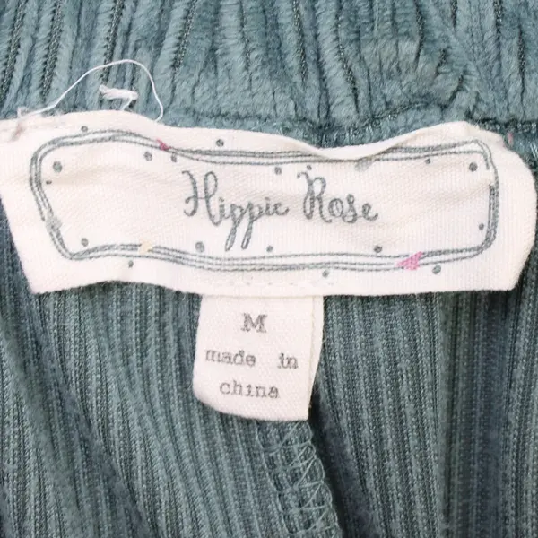 Hippie Rose Juniors M Teal Drawstring Faux Corduroy Jogger Sweatpants