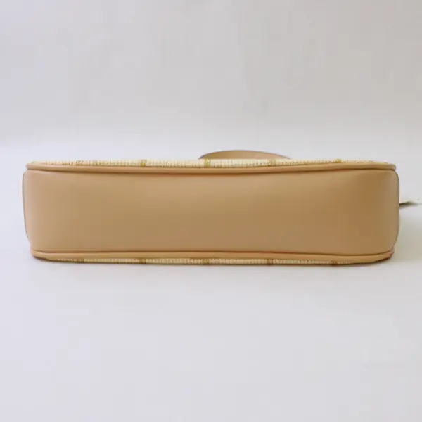 NWT Nine West Accessories Beige Woven & Lined Zipper Closure Shoulder Bag 