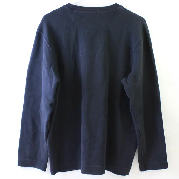 Gap Solid Black Crew Neck Sweatshirt Men's Large