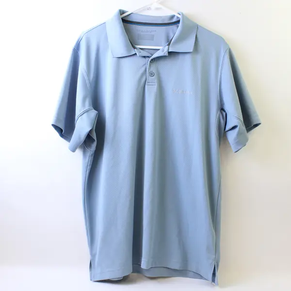 Columbia Light Blue Short-Sleeved Polo Men's Large