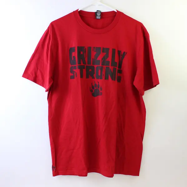District Grizzly Strong McMinnville High School Red T-Shirt Adults Large