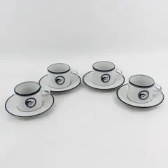 Set of 4 Dansk Flora Juniper Cups and  Saucer Sets  