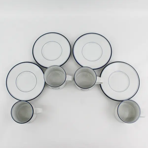 Set of 4 Dansk Flora Juniper Cups and  Saucer Sets  