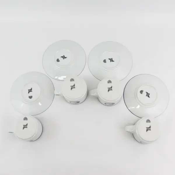 Set of 4 Dansk Flora Juniper Cups and  Saucer Sets  