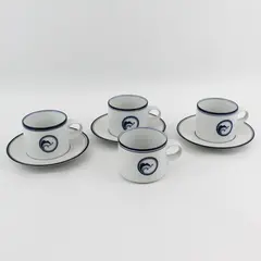 Set of 4 Dansk Flora Juniper Cups and  3 Saucers 