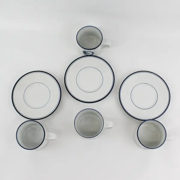 Set of 4 Dansk Flora Juniper Cups and  3 Saucers 