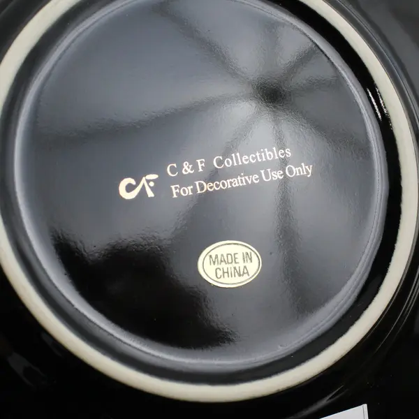 C & F Collectables Sagittarius Horoscope Souvenir Plate Black W/ Gold Trim 6.25"