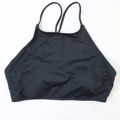 LA Hearts Solid Black Spaghetti Strap Halter Bikini Top Women's Medium