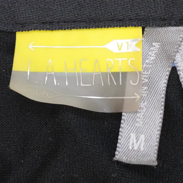 LA Hearts Solid Black Spaghetti Strap Halter Bikini Top Women's Medium