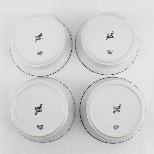 Set of 4 Dansk Flora Juniper Rim Cereal Bowls 