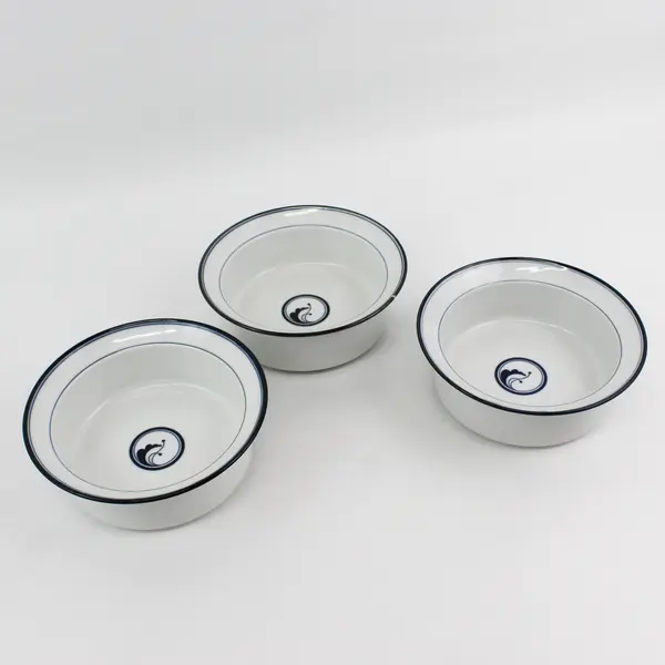Set of 3 Dansk Flora Juniper Rim Cereal Bowls 