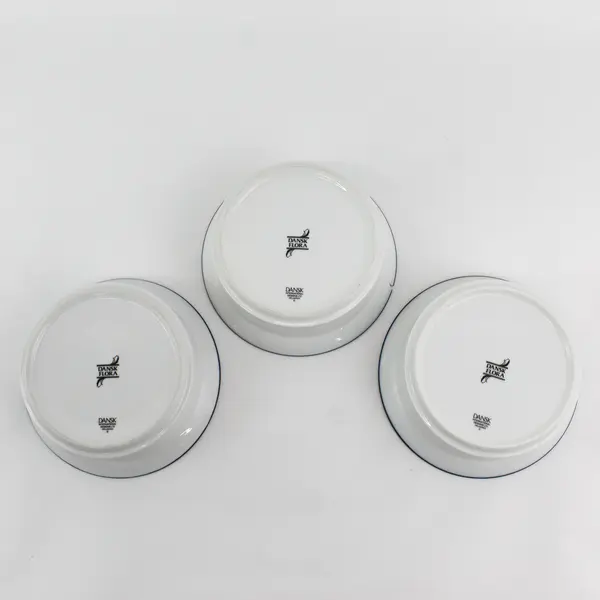 Set of 3 Dansk Flora Juniper Rim Cereal Bowls 