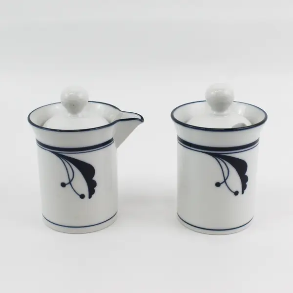 Dansk Flora Bayberry Creamer and Sugar Bowl With Lids Japan 