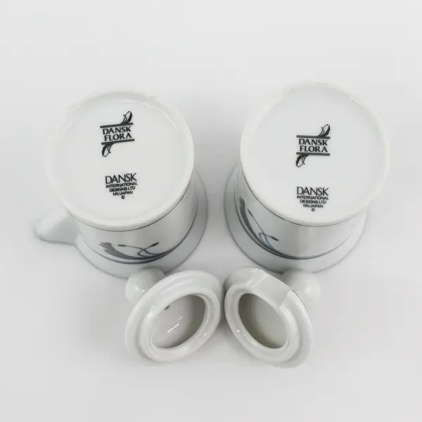 Dansk Flora Bayberry Creamer and Sugar Bowl With Lids Japan 