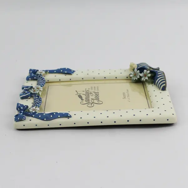 Sandy's Closet By Sandy Lynam Clough White/Blue Suzette 4" x 6" Photo Frame 1999