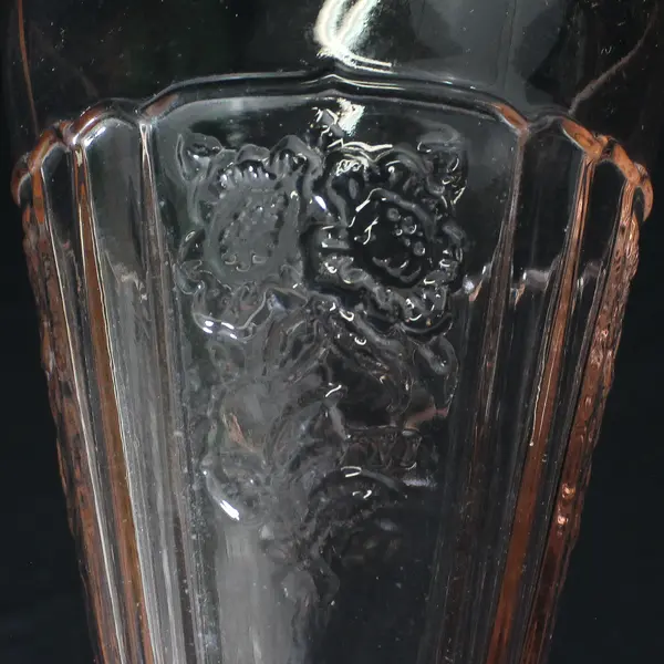 Vtg Anchor Hocking Pink Mayfair Open Rose  Footed Iced Tea Tumbler 6.5"