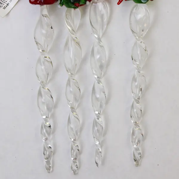 Lot of 4 Enesco Icicle Ornaments Christmas Holiday Tree Ornaments New