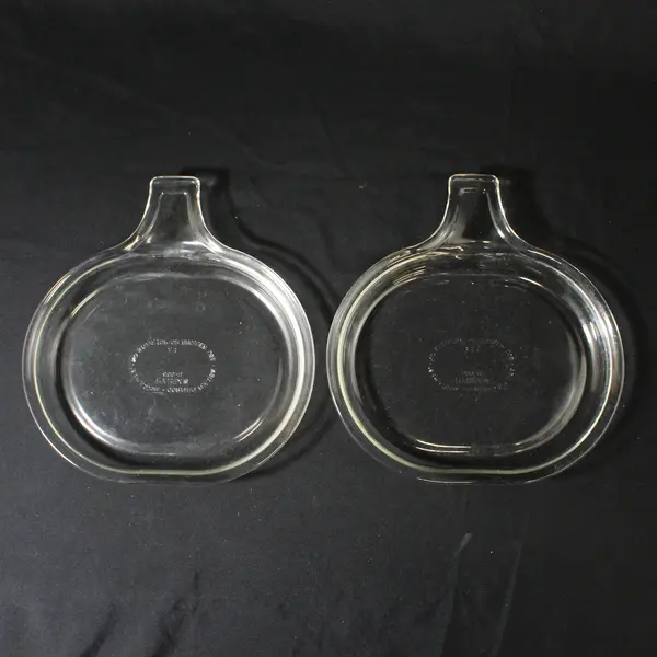 Set of 2 Vintage Pyrex Clear Glass 600-B Grab It Dish Plate 