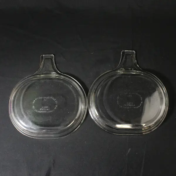 Set of 2 Vintage Pyrex Clear Glass 600-B Grab It Dish Plate 