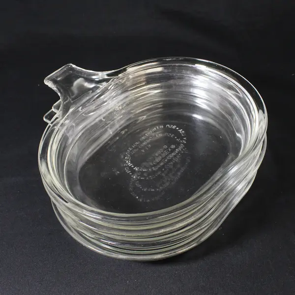 Set of 4 Vintage Pyrex Clear Glass 600-B Grab It Dish Plates 