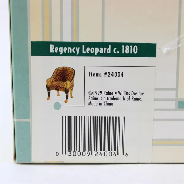 Raine Regency Leopard Take a Seat Miniature Chair 24004 NIB Dollhouse