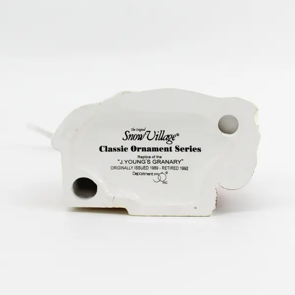 Dept 56 Snow Village J. Young's Granary Ornament 98644 Retired Lighted