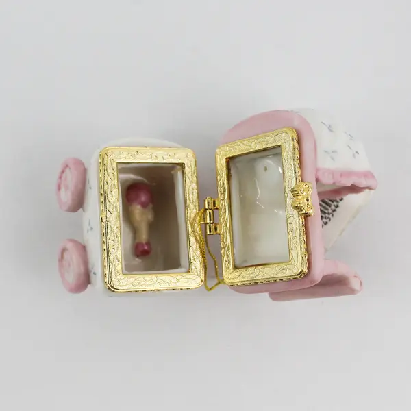 1997 Enesco Precious Moments Baby Girl Buggy Trinket Box