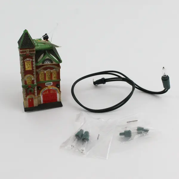 1990 Dept 56 Christmas In The City Red Brick Fire Station Ornament Retired 98758