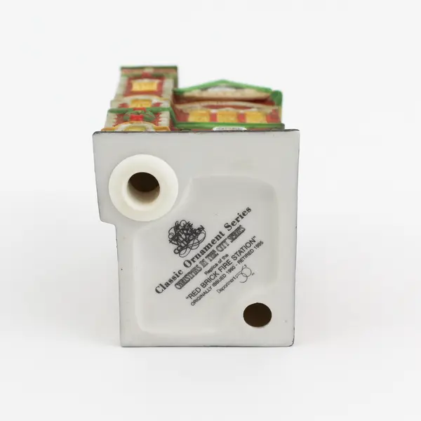 1990 Dept 56 Christmas In The City Red Brick Fire Station Ornament Retired 98758