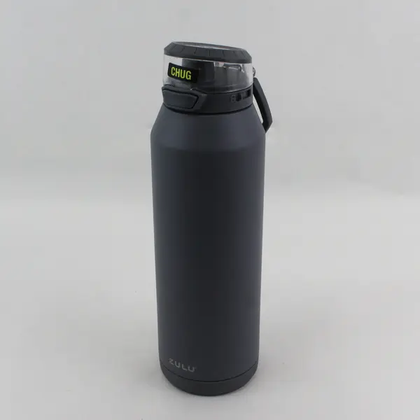 ZULU Solid Gray Color 40oz Stainless Steel Water Bottle Insulated 12.5" Tall