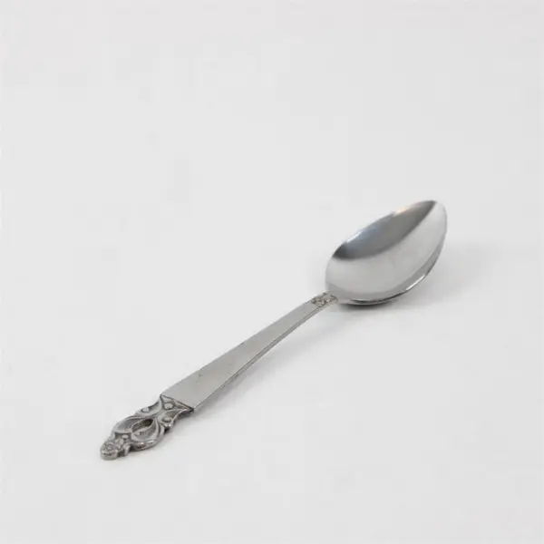 Lot of 7 National Stainless Olaf Pattern Teaspoons 6.25" SS Black Accents