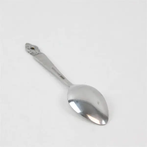 Lot of 7 National Stainless Olaf Pattern Teaspoons 6.25" SS Black Accents