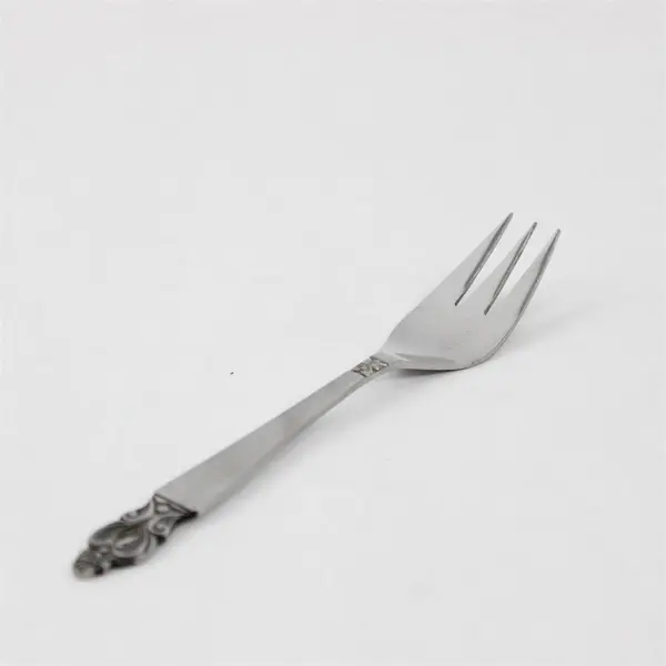 Lot of 12 National Stainless Olaf Pattern Salad Forks 6.5" SS Black Accents Rare