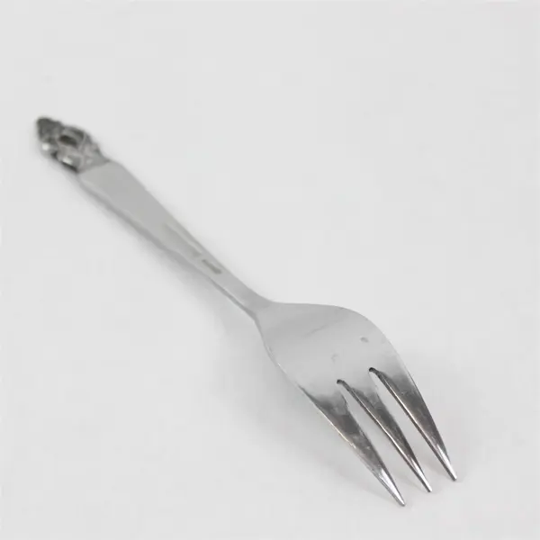 Lot of 12 National Stainless Olaf Pattern Salad Forks 6.5" SS Black Accents Rare