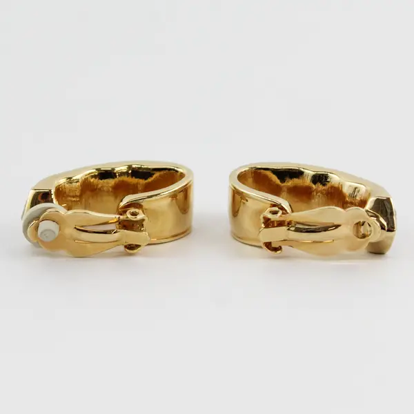 Swarovski Clear Faceted Rhinestone Gold-Tone Clip On Earrings