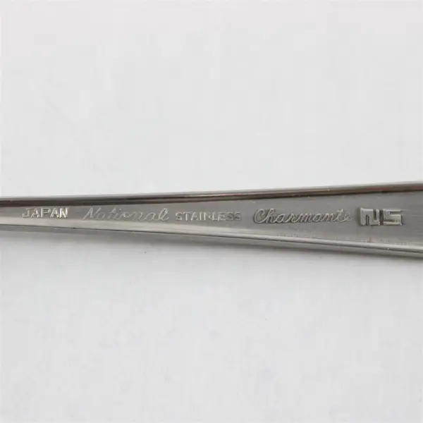 Lot of 4 National Stainless Charmante Pattern SS Teaspoons Burnished 6.25" Rare