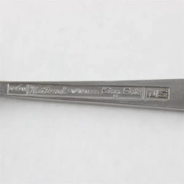 Lot of 4 National Stainless King Eric Pattern Stainless Teaspoons 6.25" Rare