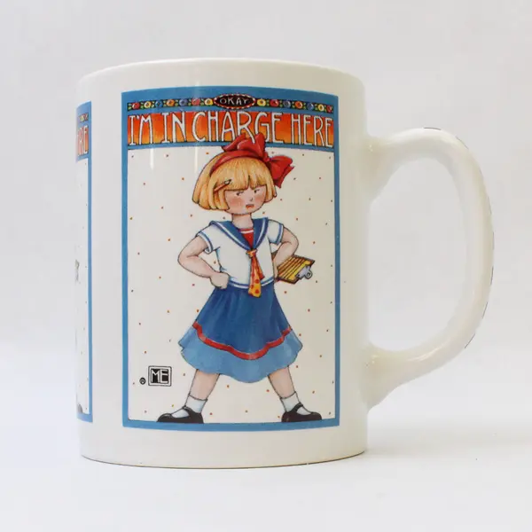Mary Engelbreit Cup I'm In Charge Here Blond Girl Ceramic Mug Andrew McMeel