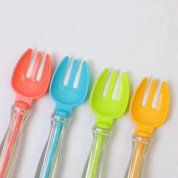 Lot of 10 Toddler Plastic Silverware Utensils - 4 Forks, 3 Spoons, 3 Knives
