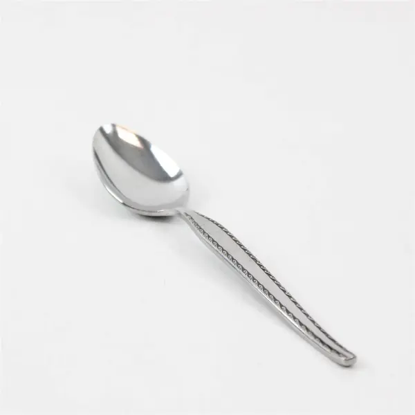 Lot of 8 National Stainless Granada Pattern Stainless Teaspoons 6.25" Good