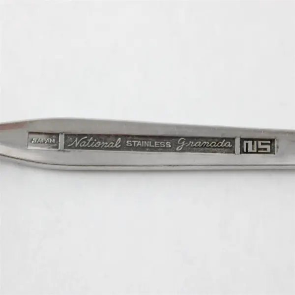 Lot of 8 National Stainless Granada Pattern Stainless Teaspoons 6.25" Good