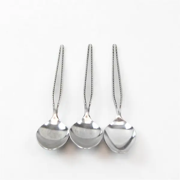 Lot of 3 National Stainless Granada Pattern Stainless Teaspoons 6.25" Good