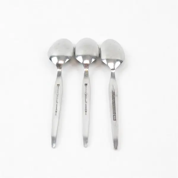 Lot of 3 National Stainless Granada Pattern Stainless Teaspoons 6.25" Good