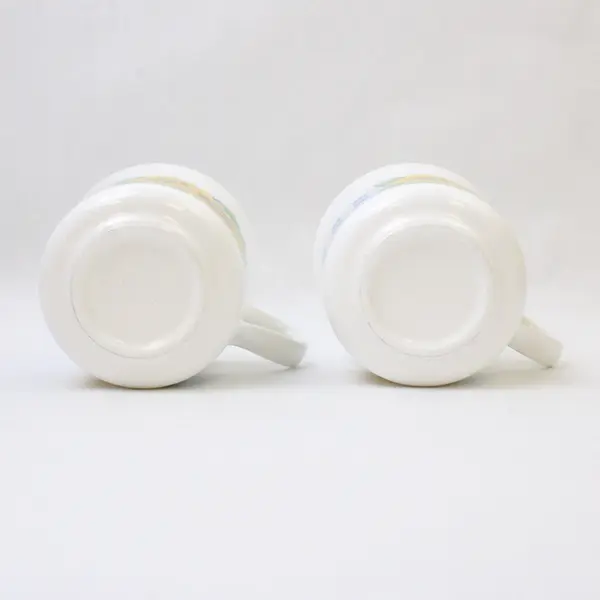 Lot Of 2 Corning Corelle Sunsations Pattern Sunflower Ceramic Mugs 3.5" Tall