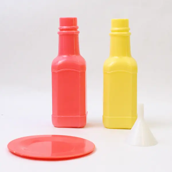 Lot of 4 Plastic Kitchen Play Toys Pretend Play Bottles Funnel Dish
