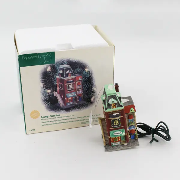 1998 Dept 56  Christmas In The City Ornament Lighted Dorothy's Dress Shop 98770
